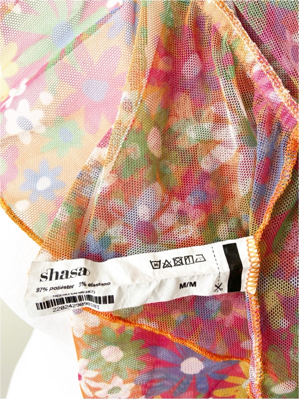 Shasa Mesh/Sheer Floral Top Size S - Picture 7 of 8
